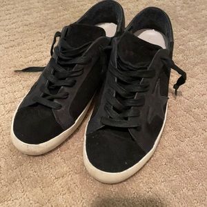 golden goose black velvet shoes
